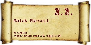 Malek Marcell névjegykártya